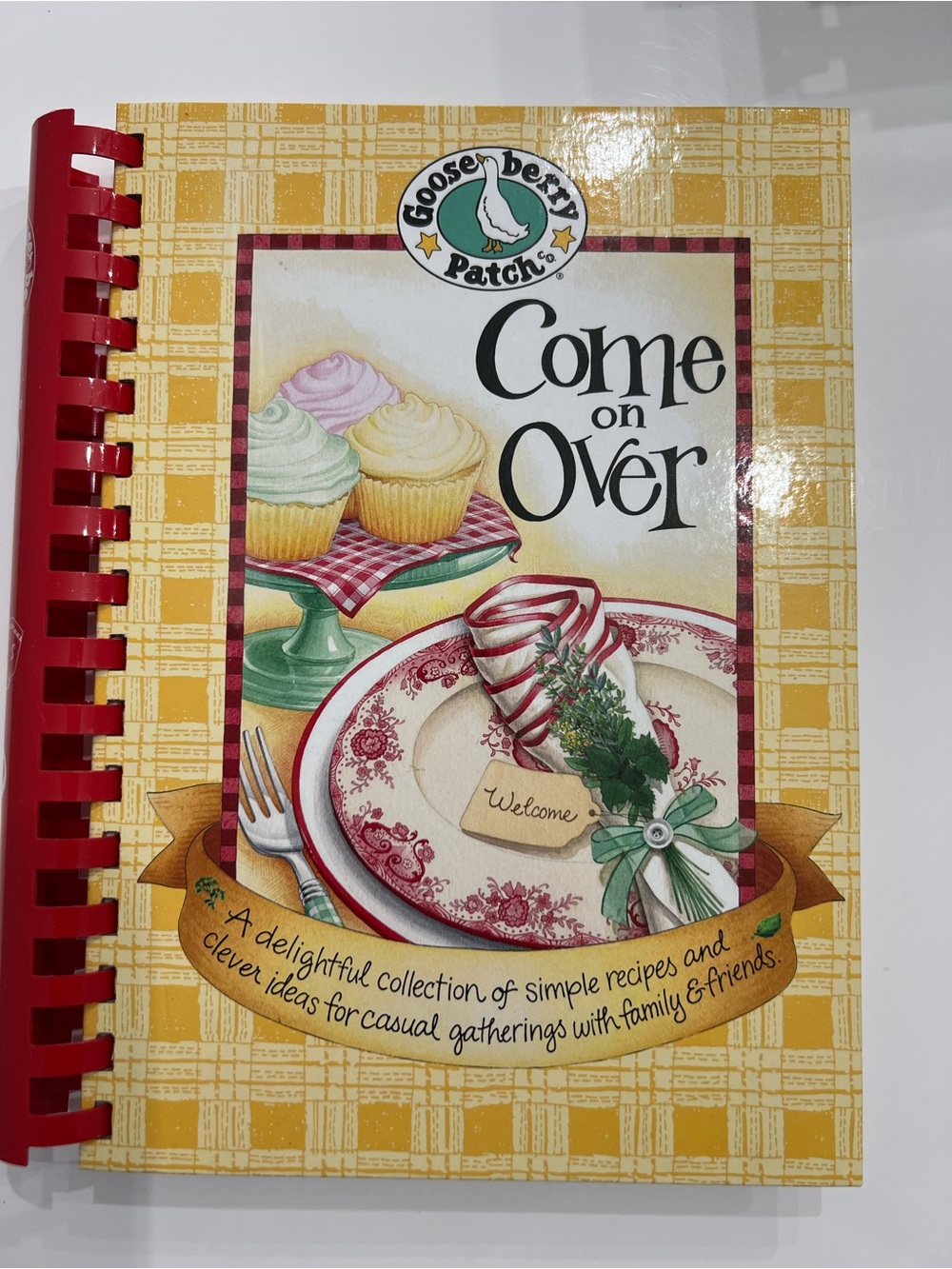Gooseberry Patch Vintage Book Come on Over Cookbook - Yellow Cover